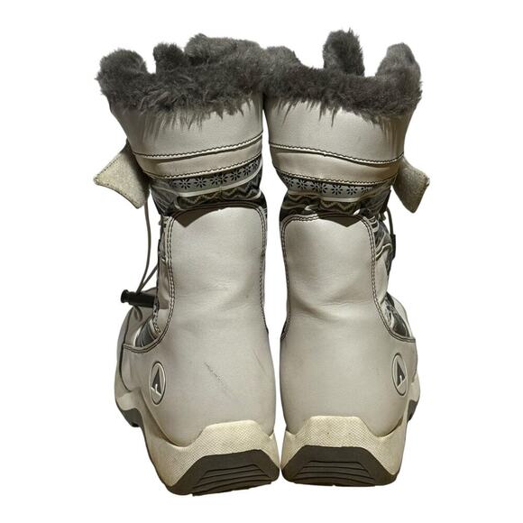 AirWalk Women's Winter Snow Boots Faux Fur White Gray Lace Up Size 9 - Picture 5 of 8